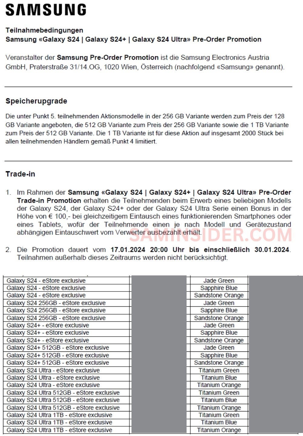 Samsung Galaxy S24 pre-order perks and exclusive colors leaked in Europe