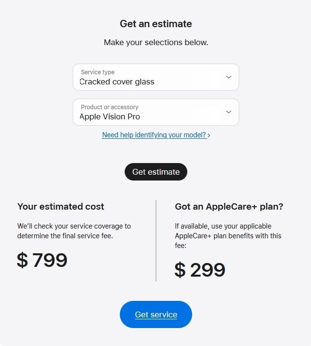 Berlangganan AppleCare+ dapat menghemat banyak uang bagi pemilik VisionPro dalam bentuk tunai. Perbaikan diperlukan - Tanpa AppleCare+, Anda dapat menghabiskan hampir $2.400 untuk memperbaiki Vision Pro Anda