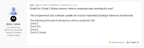 Is Android 2.2 the end of the line for the Motorola DROID? - Gingerbread said to be coming to the Motorola DROID X, DROID Pro and DROID 2/Global