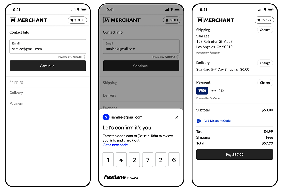 Screenshots of the Fastlane feature (Image Credit–PayPal) - PayPal and Venmo are in for an update with new AI-powered features