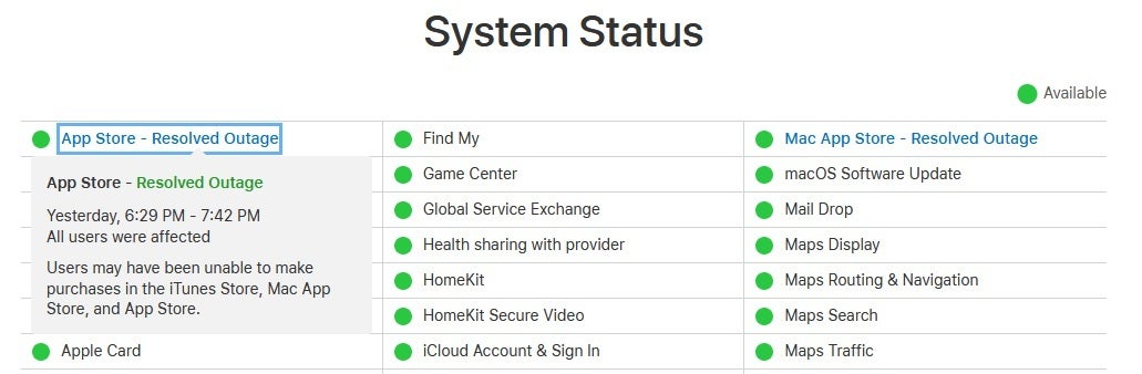 Apple's System Status support page tells you which of Apple's features are not working correctly - American Pie? For over an hour on Friday, it was the day Apple Music (and other services) died