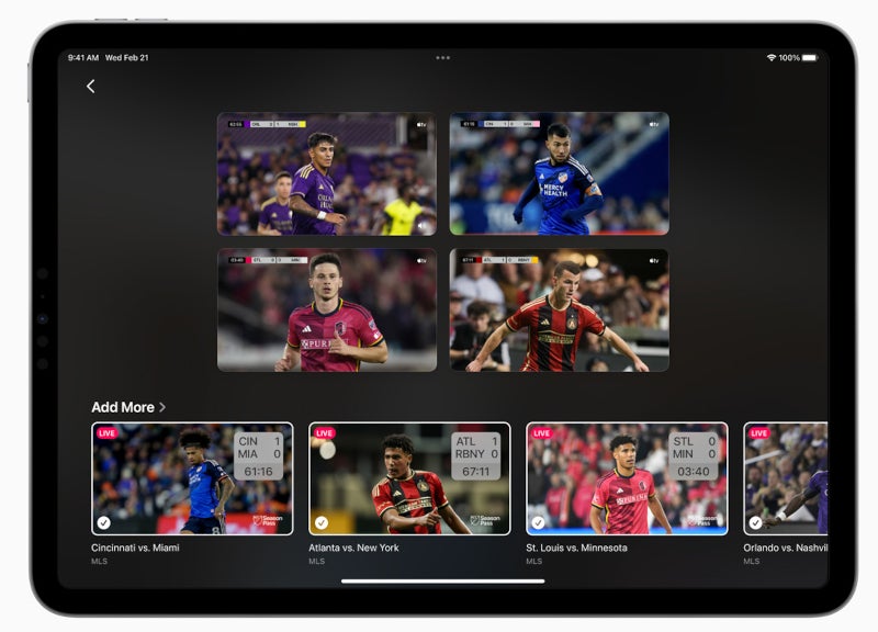 Recurso Multiview da Apple – Apple confirma que a Major League Soccer retorna ao MSL Season Pass em 2024