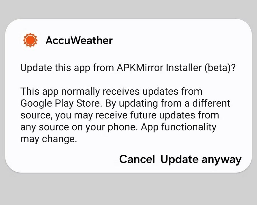 Some Android users sideloading app updates are seeing warnings like this from Google - Android users are receiving warnings from Google about sideloading app updates (UPDATE)