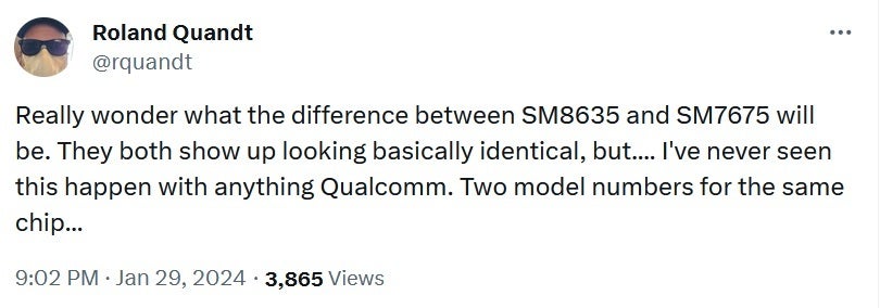 La puce mystère est censée être similaire à la puce Snapdragon 7+ Gen 3 - Mystery Snapdragon 8 produite par TSMC à l'aide de son nœud 4 nm.