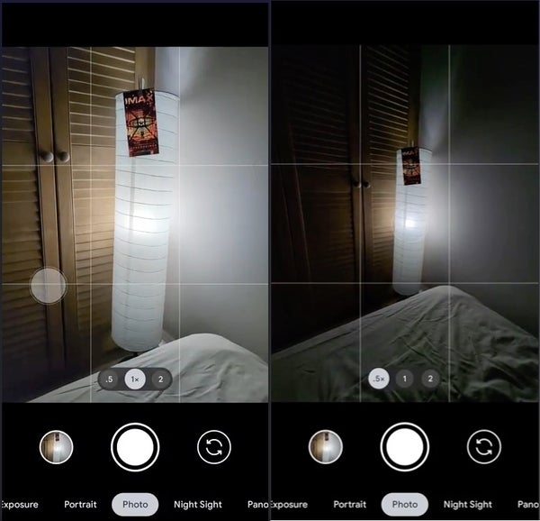 Tapping to change exposure not working at default zoom on Pixel 8 series