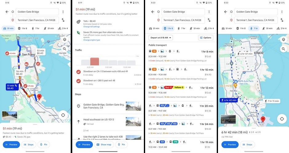Crédit image-9to5Google - Les modifications apportées à l'interface utilisateur de Google Maps devraient vous permettre de vous sentir moins coupé de la navigation dans votre voyage