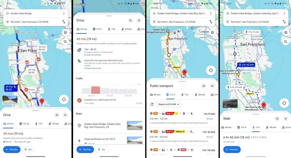 Crédit image-9to5Google - Les modifications apportées à l'interface utilisateur de Google Maps devraient vous permettre de vous sentir moins coupé de la navigation dans votre voyage