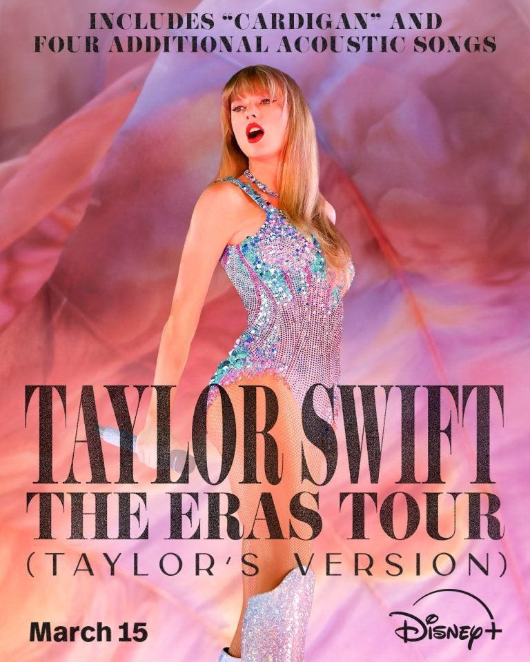 The Taylor Swift Eras Tour movie debuts exclusively on Disney+ on March 15th - Disney+ gets exclusive streaming rights to Taylor Swift's record-breaking concert movie