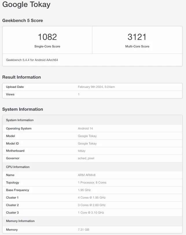 Mystery Google device with Tensor G4 chip spotted on Geekbench 5