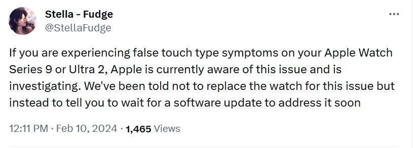 Apple is telling technicians not to replace Apple Watch Series 9 and Ultra 2 models with touch issues - Software update is coming to fix annoying bug on Apple Watch Series 9 and Ultra 2