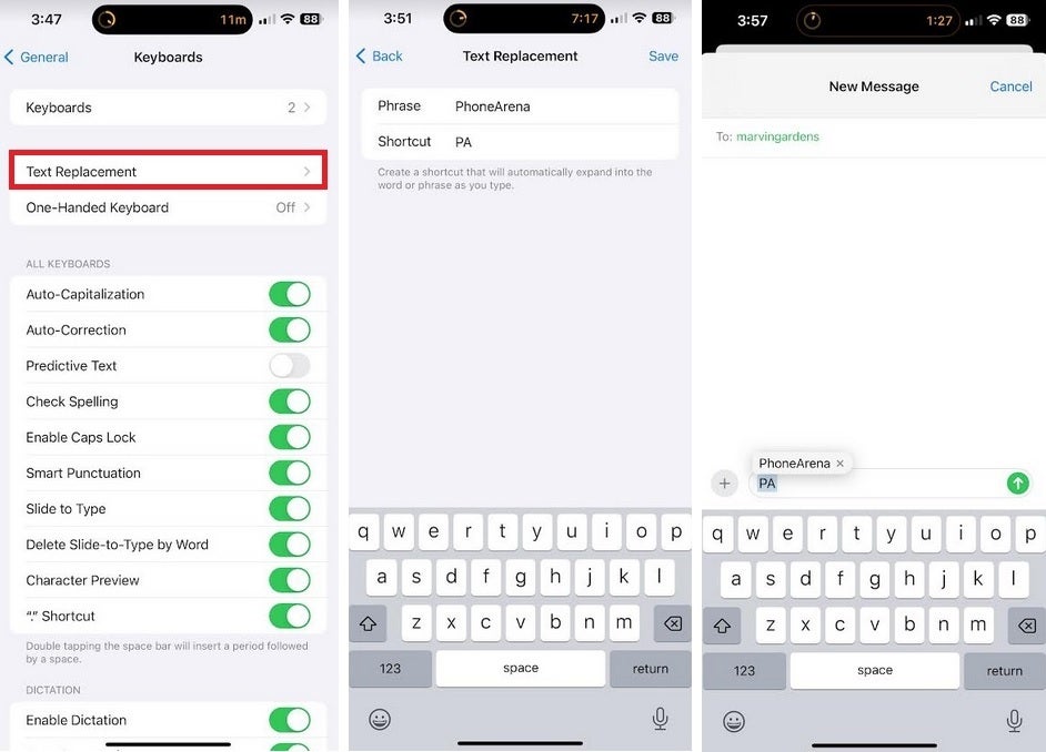 Text Replacement allows you to substitute shortcuts for phrases you type often - These two tips will save you time when typing texts or emails on iPhone