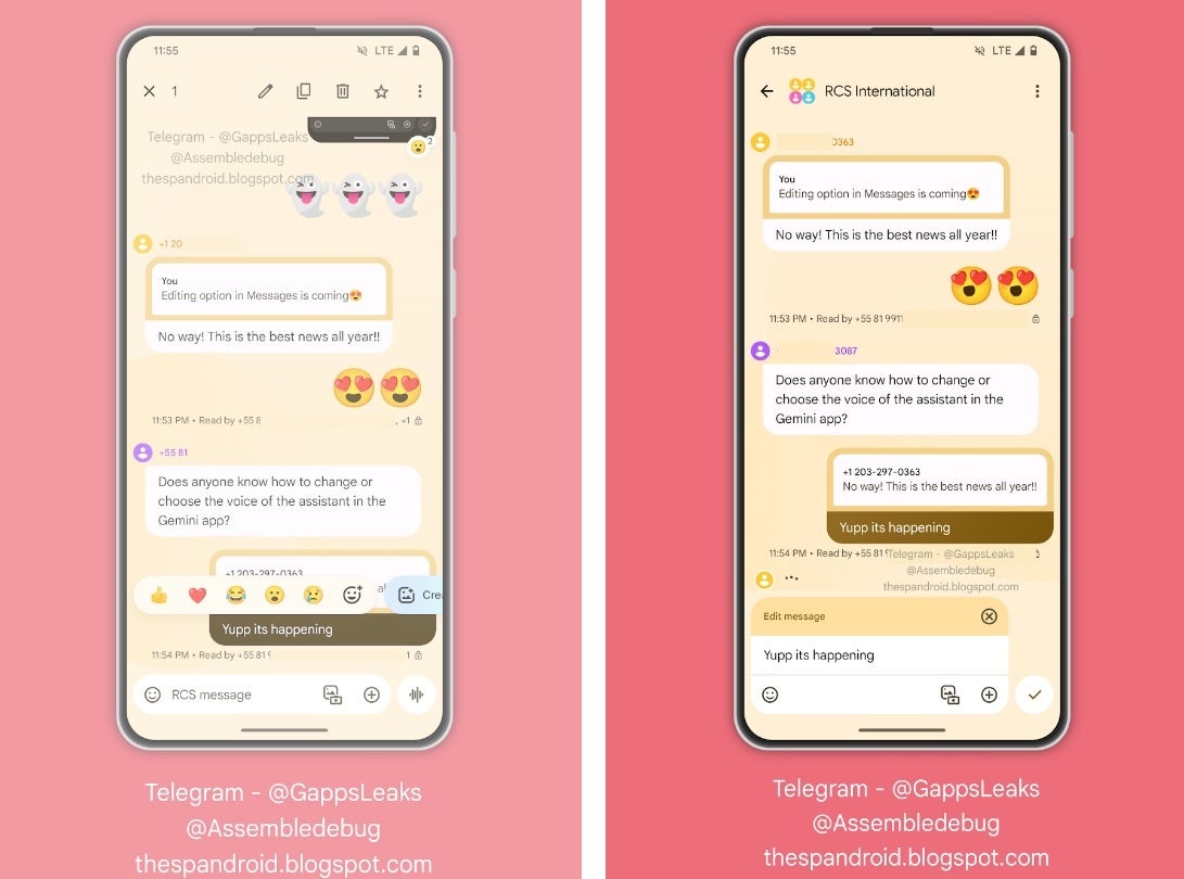 Google will soon allow users to edit sent messages on the Google Messages app - Android users will soon be able to edit recently sent messages in the Google Message app