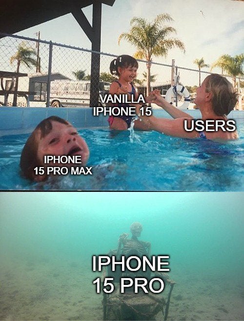 Meme do dia: Todo mundo adora o iPhone 15 vanilla (mas o iPhone 15 Pro não desperta alegria)
