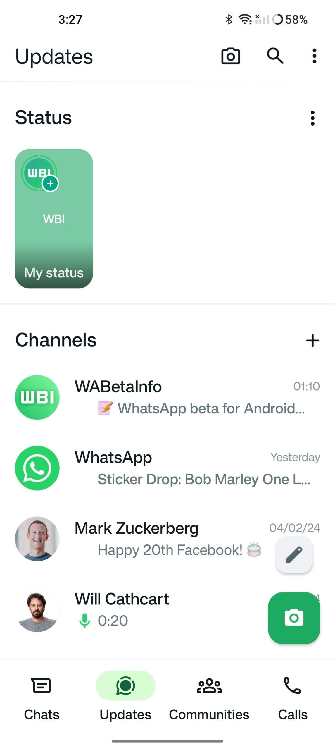 Crédito da imagem – WABetaInfo – A bandeja de atualizações de status do WhatsApp pode passar por uma reforma