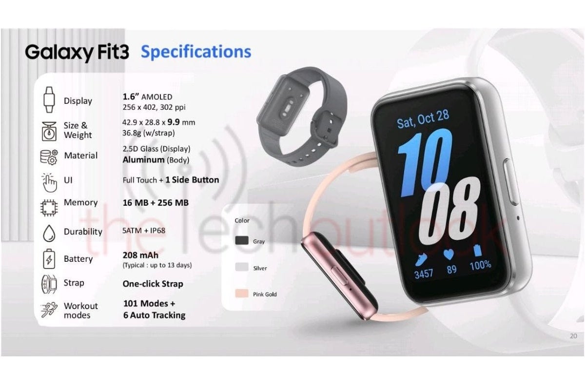 The most thorough Galaxy Fit 3 leak yet pits Samsung's next big wearable against a key rival