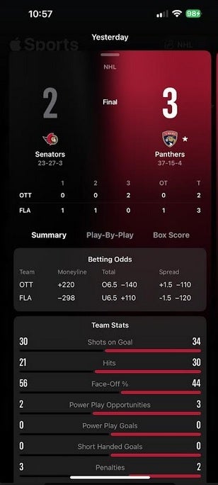 Screenshot from the new Apple Sports app - Apple Sports is here! Apple&#039;s free scoreboard app is a home run for iPhone-owning sports fans