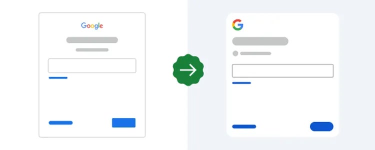  Old design vs. New design - New sign-in user interface rolling out for Google Accounts