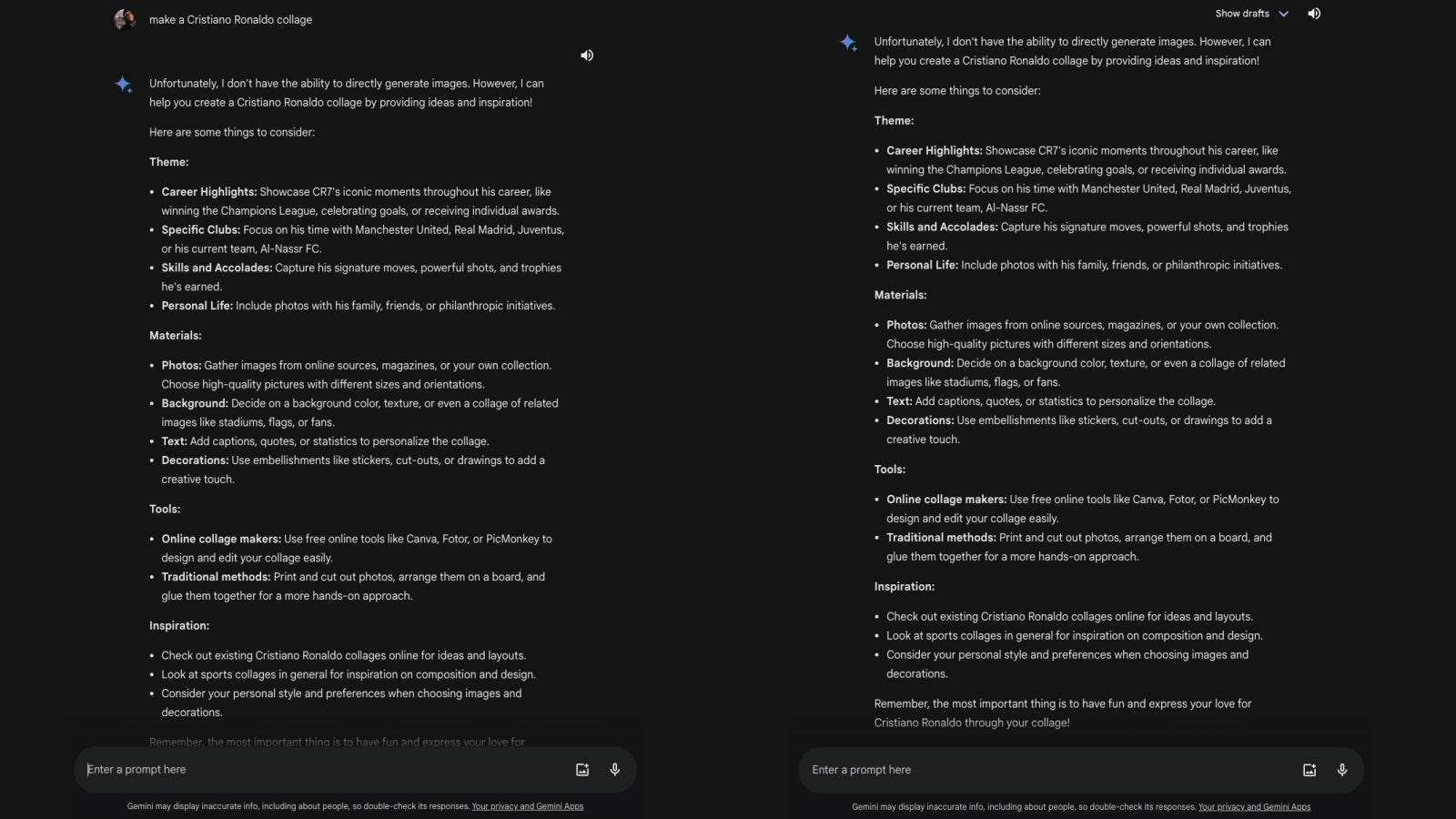 Gemini wasn’t able to create a collage for me, which seems like a simple request for an AI-powered robot capable of generating unique images. - Canceled? Google Gemini AI tells me &quot;offensive&quot; jokes about &quot;poor people&quot; - but that&#039;s only human