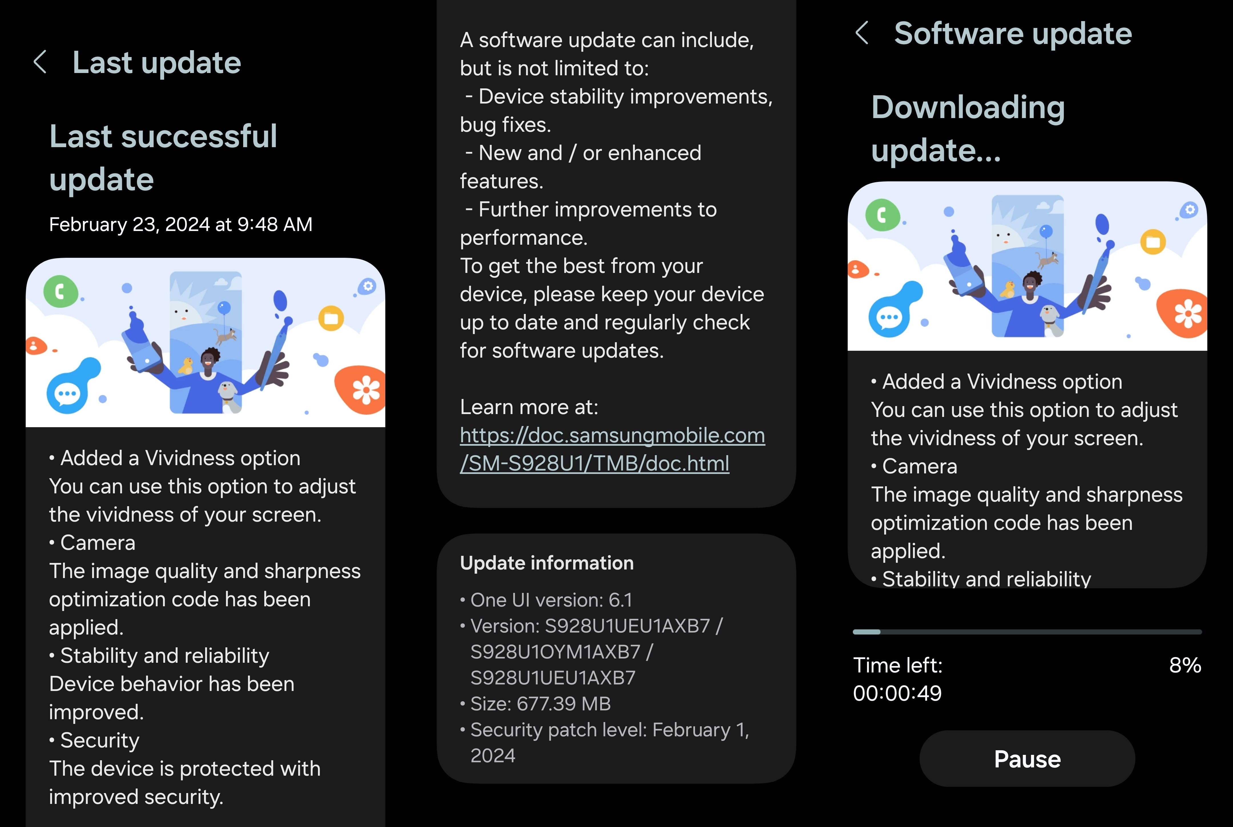 Galaxy S24 One UI 6.1 update rolling out in the US with camera and screen fixes plus security patch