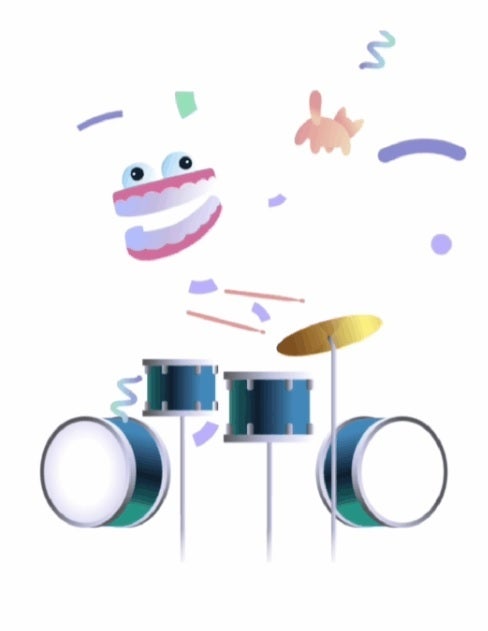 Audiomoji files could be accompanied by an animation related to the sound being played which is the Drum Roll in this image - Google to add sound reactions or audiomoji to Android phone calls