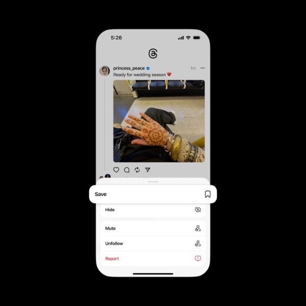 Threads bookmarking feature begins official rollout for all users