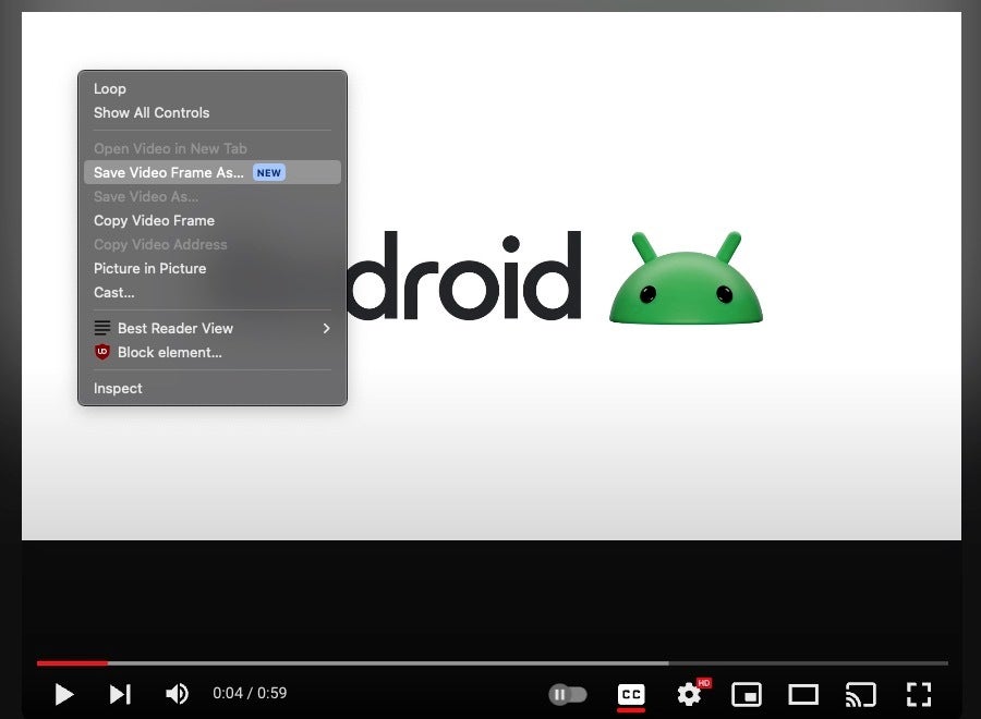 You will soon be able to easily copy and save a video frame on Android