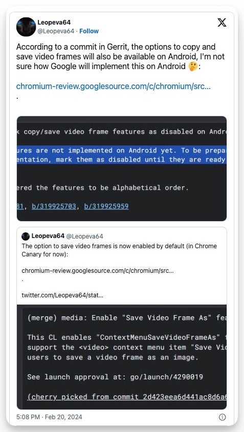 You will soon be able to easily copy and save a video frame on Android