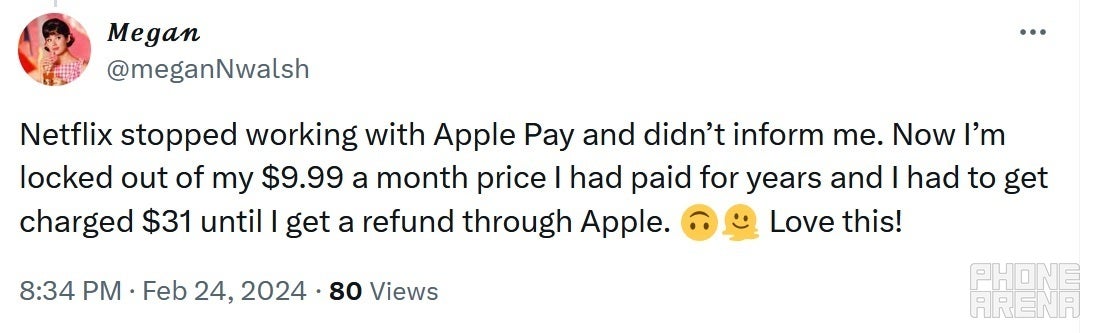 Netflix starts telling grandfathered subscribers that they can no longer pay for their service via Apple - Netflix starts forcing grandfathered subscribers to stop paying Apple