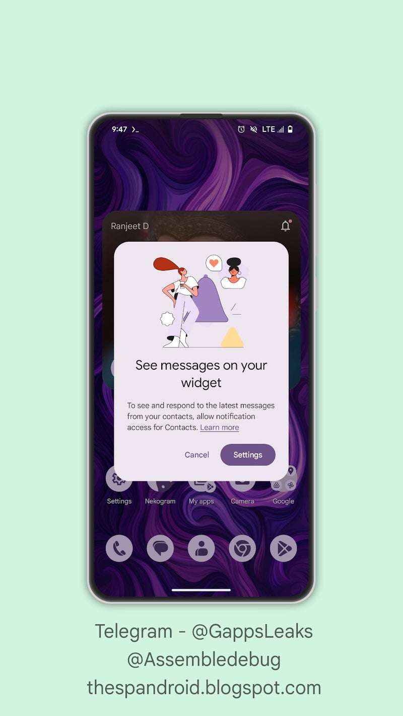 Google Contacts could soon get a home screen widget that displays text messages