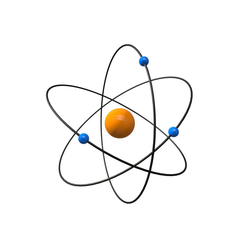 A typical atom is anywhere between 0.1 and 0.5nm.