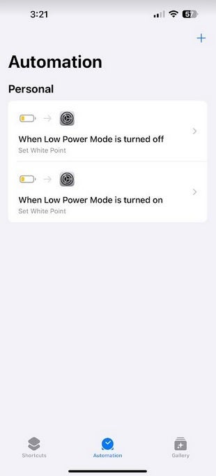 This is what your Automation screen should look like if you set this up correctly - OLED iPhone models can enjoy longer battery life with this setting (not Dark Mode)