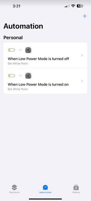 Voici à quoi devrait ressembler votre écran d'automatisation si vous le configurez correctement : les modèles d'iPhone OLED peuvent bénéficier d'une autonomie de batterie plus longue avec ce paramètre (pas le mode sombre).