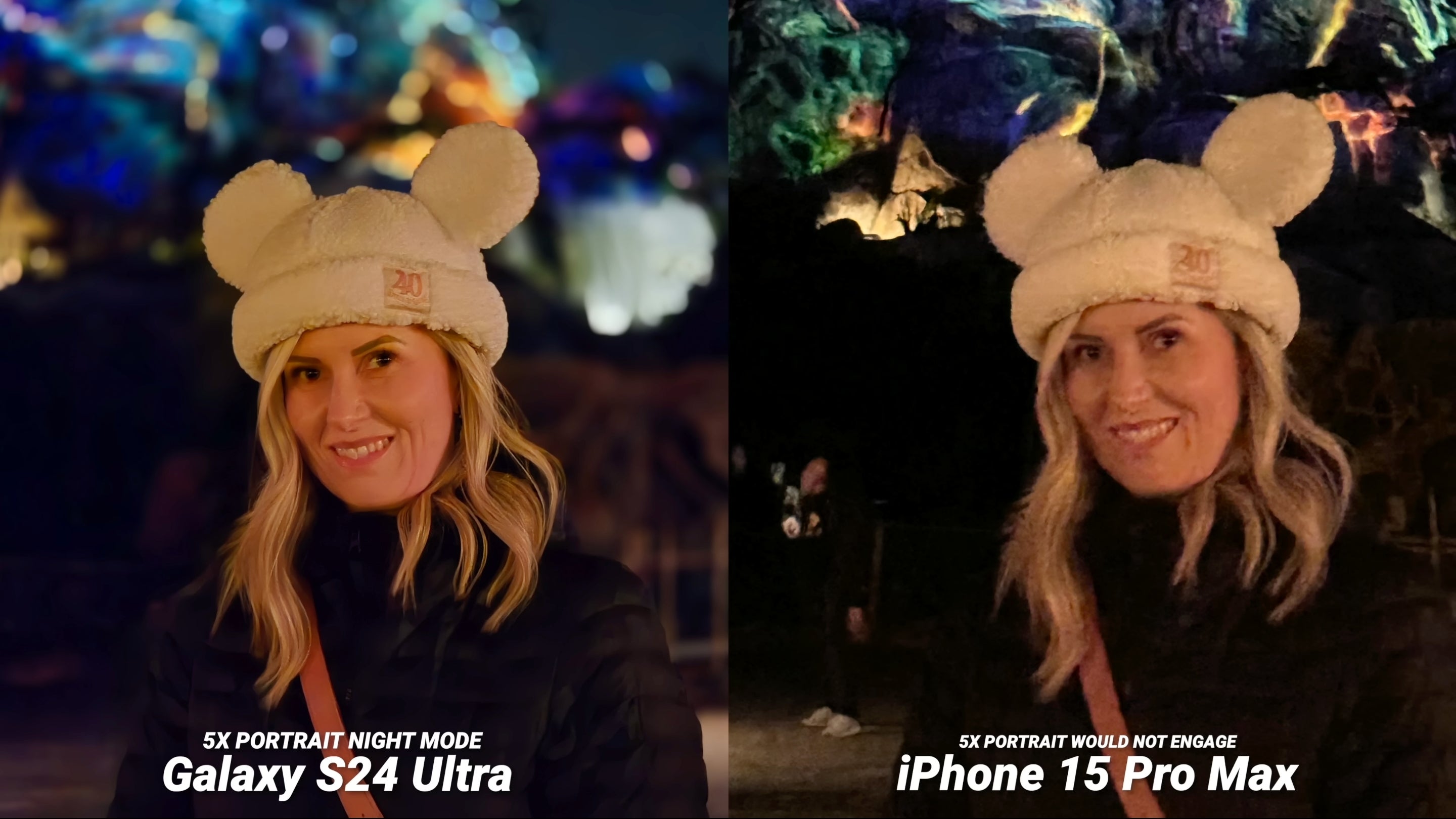 This is how an iPhone 15 Pro Max 5x night-time portrait comes out without Night mode, or the flash. Image by Danny Winget on YouTube. - These new iPhone camera tricks will change the way you take photos and videos forever!