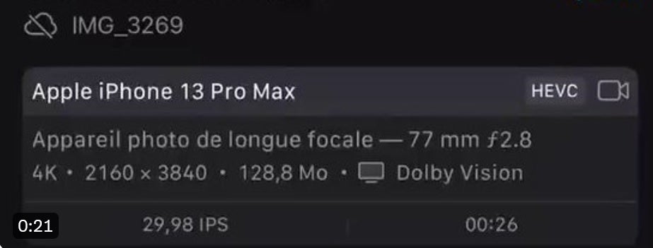 Metadata proves that the video was filmed by an iPhone 13 Pro Max - Samsung praises video it mistakenly thought was shot by a Galaxy S24 Ultra. Surprise!