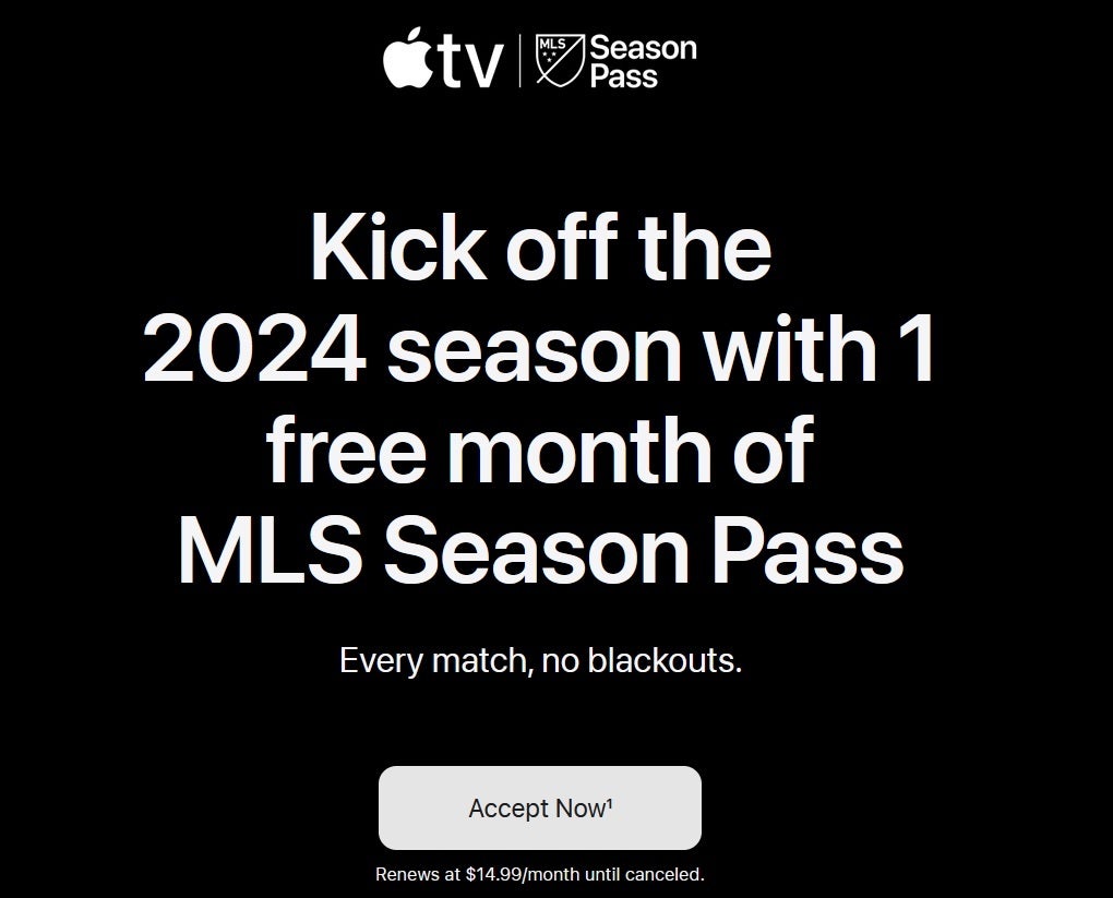 Apple is offering one free month of its MLS Season Pass service to former subscribers - It's a Messi: Apple offers a one month free trial of MLS Season Pass to the wrong iPhone/iPad users