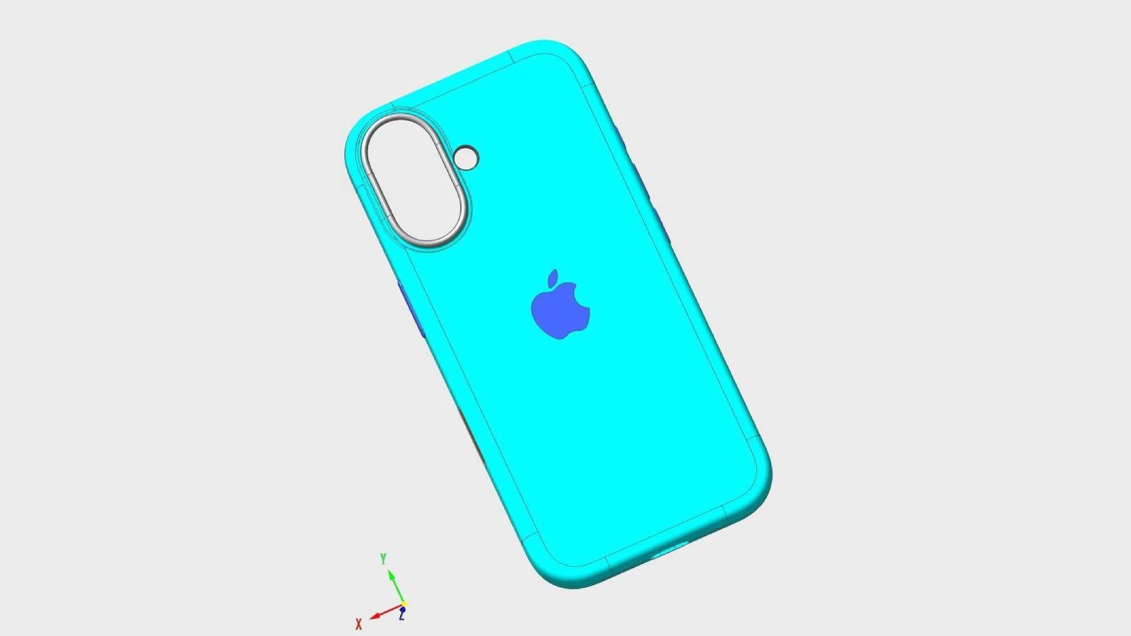 A imagem CAD vazada do iPhone 16 destaca os rumores de mudanças de design - A renderização vazada do iPhone 16 mostra uma ilha de câmera mais fina e dois novos botões