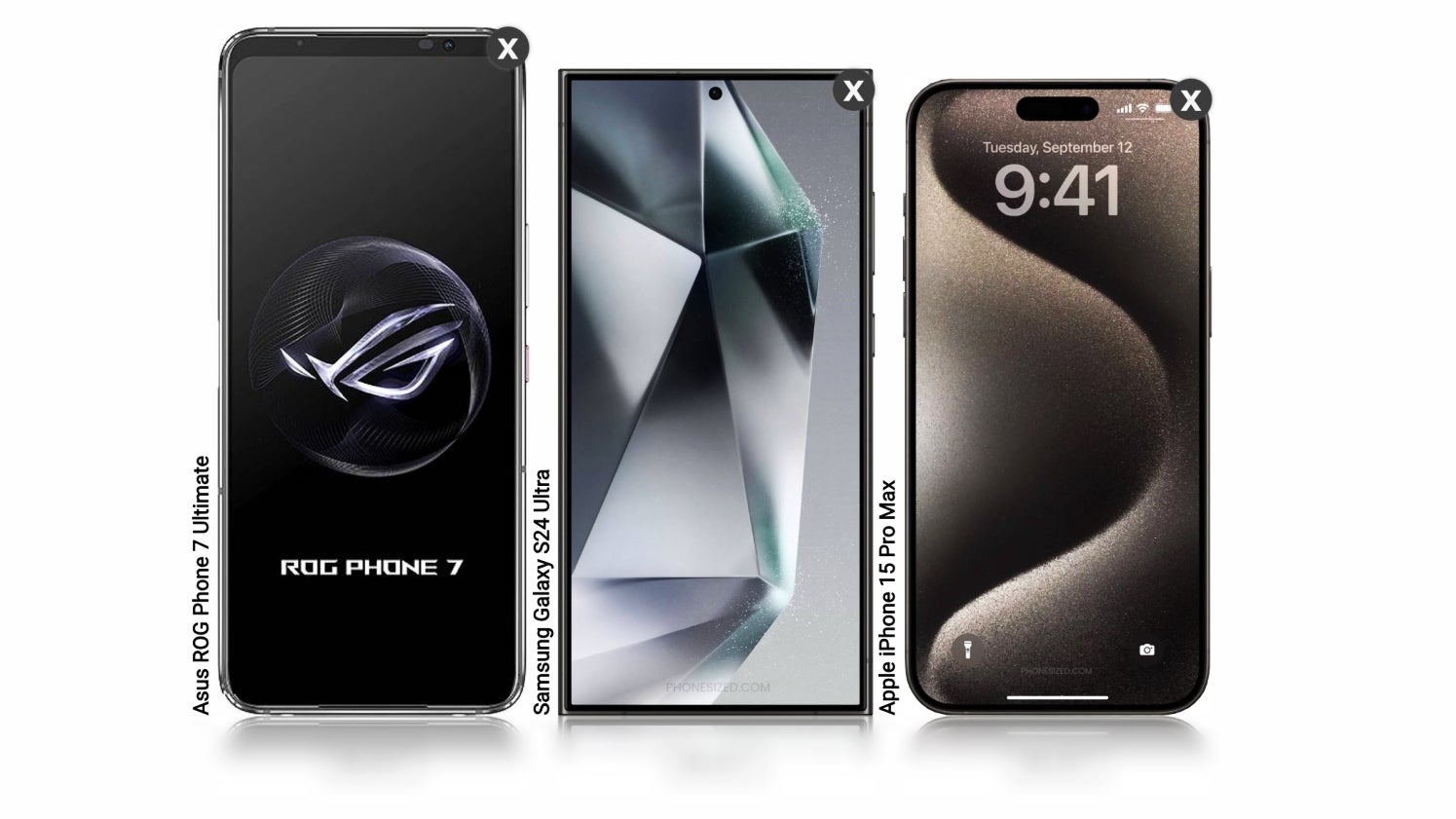 The ROG Phone 7 Ultimate (which has some exception speakers) isn’t all that much larger than a regular flagship. In fact, it’s far narrower than the Galaxy S24 Ultra. - Super-loud $150 boombox phone gives my $1,500 Galaxy S24 Ultra a valuable (music) lesson
