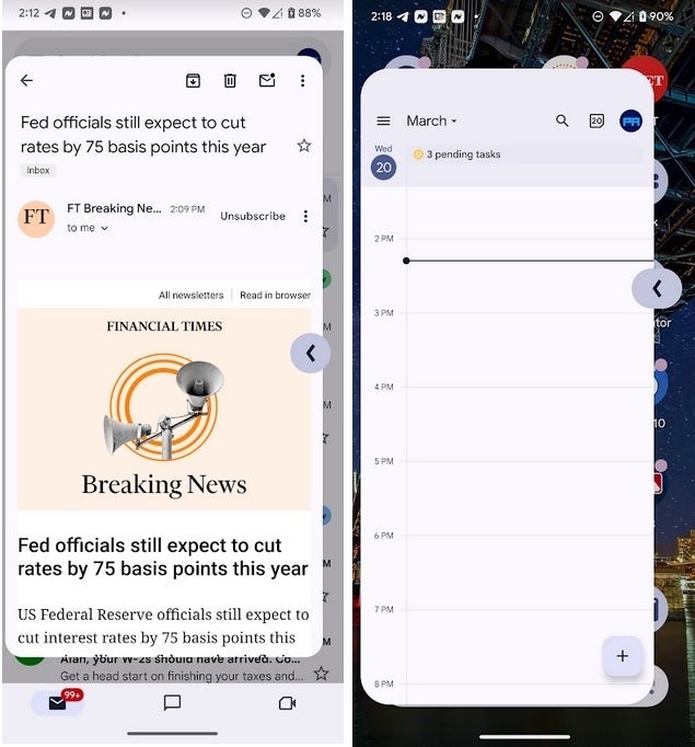 The Predictive Back gesture for Gmail and Google Calendar - Google adds Predictive Back gesture to Gmail in Android 14