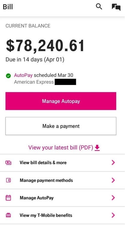 A T-Mobile subscriber who went out of the country on vacation received a monthly bill for more than $78,000 - Family using T-Mobile goes on overseas vacation, receives $78K monthly bill
