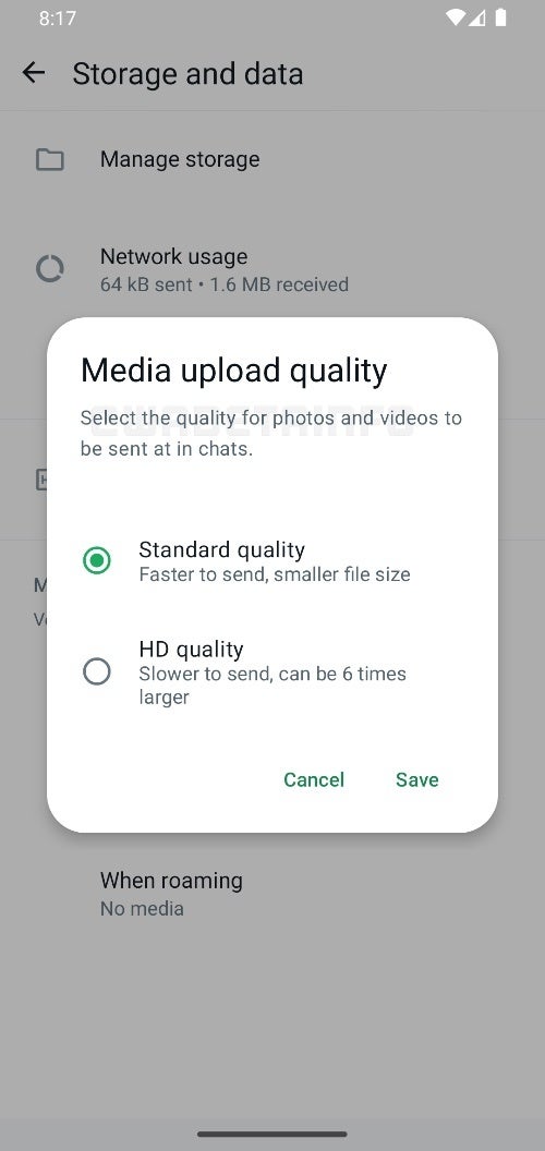WhatsApp will soon give you the option to send your media in HD quality by default