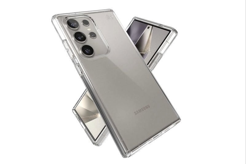Samsung Galaxy S24 Ultra avec une coque transparente de Speck (Crédit image – Speck) – Est-il vraiment important que l'iPhone 16 Pro puisse être plus brillant alors que vous aurez probablement une coque ?
