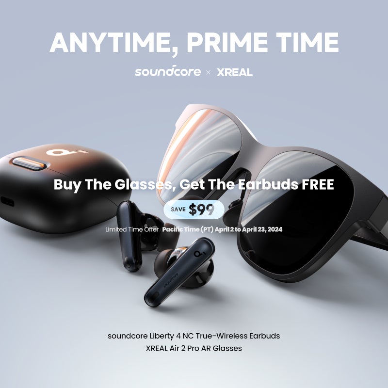 XREAL’s AR glasses come with free Soundcore earbuds for a limited time