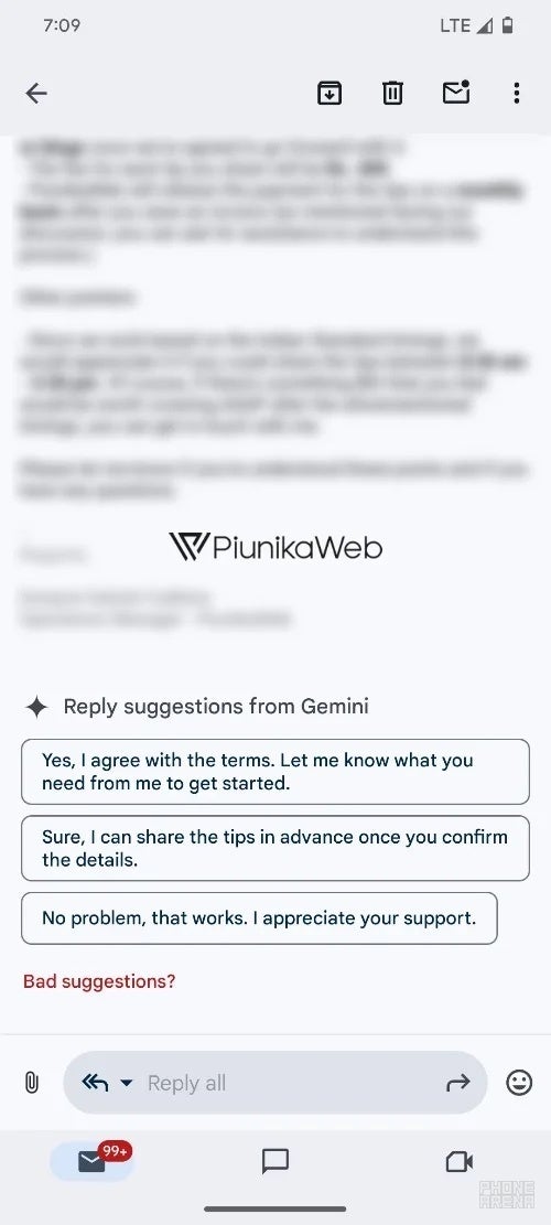 Reply suggestions from Gemini may be coming soon to Gmail on Android