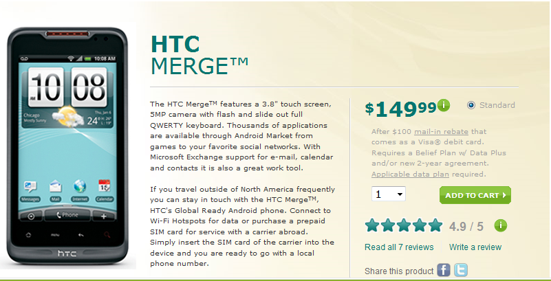 The HTC Merge is now available at U.S. Cellular - U.S. Cellular launches HTC Merge today; LG Genesis to follow on June 9th