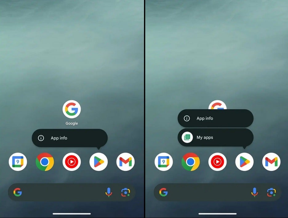 At left, a bug erases the option that provides Android users with the fastest way to update the apps on their phones - A bug affecting the Google Play Store makes a very useful shortcut disappear