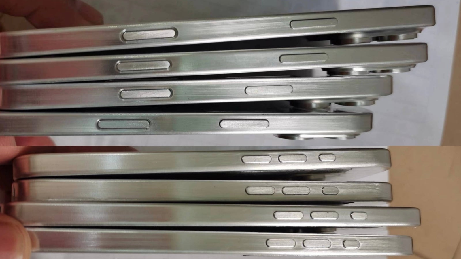 Supposed iPhone 16, iPhone 16 Plus, iPhone 16 Pro, iPhone 16 Pro Max dummy units have leaked, showing a whopping 5 buttons on the sides of all 2024 iPhone models. - In the least “Apple” move ever, Apple to keep adding buttons to iPhone 16 - but why?!