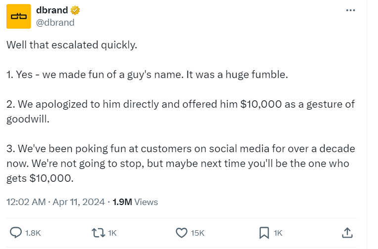 Dbrand shocks with racist tweet at customer; thinks you'll be ok with it in return for $10,000