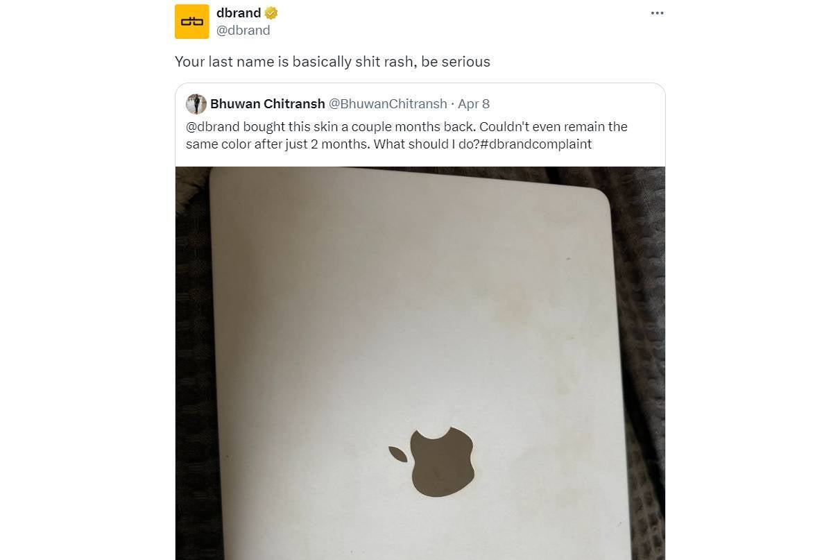 Dbrand shocks with racist tweet at customer; thinks you'll be ok with it in return for $10,000
