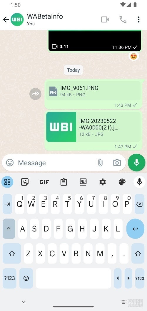 WhatsApp testing thumbnail previews for documents