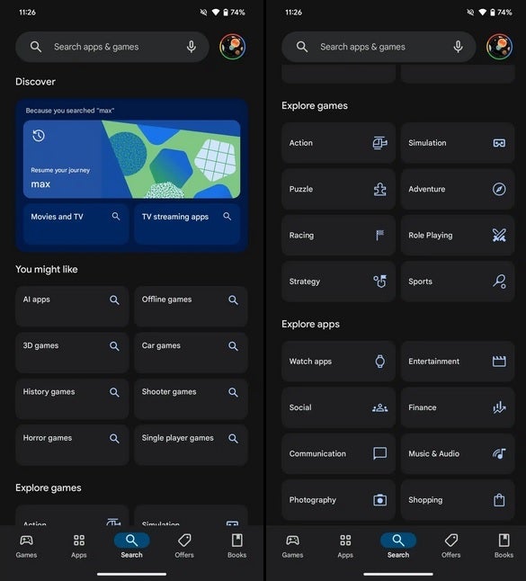 The new Search tab UI for the Google Play Store - A new look is coming to the Google Play Store; check it out now!